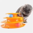 thumbnail image 3 of Juguetes para mascotas en la torre de pista del escenario para mascotas. giratorio de tres pisos, rompecabezas interactivos para gatos, platos de juguetes para gatos interesantes con bolas (naranja) Shuxiu Wang  9024719203836, 3 of 5