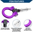 thumbnail image 4 of Unique Bargains Tow Hook /Universal Car Front Bumper Towing Hook / Durable Metal Rotary Tow Hook Ring for Honda S2000 2000-2009,for Honda FIT 20.4cm 1pcs Purple, 4 of 7