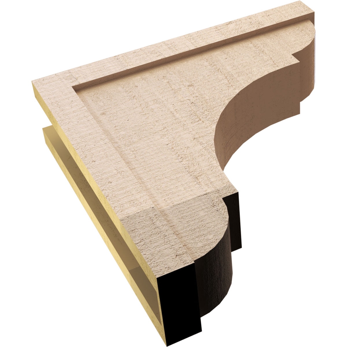 6"W x 24"D x 24"H Thin Bryant Rough Cedar Woodgrain TimberThane Corbel, Primed Tan