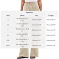 thumbnail image 3 of Horkkom Linen Pants Women Solid Color Elastic Waist Dress Pants Casual Loose Work Pants with Pockets XXL, 3 of 7