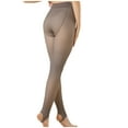 thumbnail image 2 of ZQUUVOU Women's Stirrup Pantyhose Summer Lightweight High Elastic Tights Opaque Pantyhose Stretch Sheer Footless Stockings Coffee, 2 of 3
