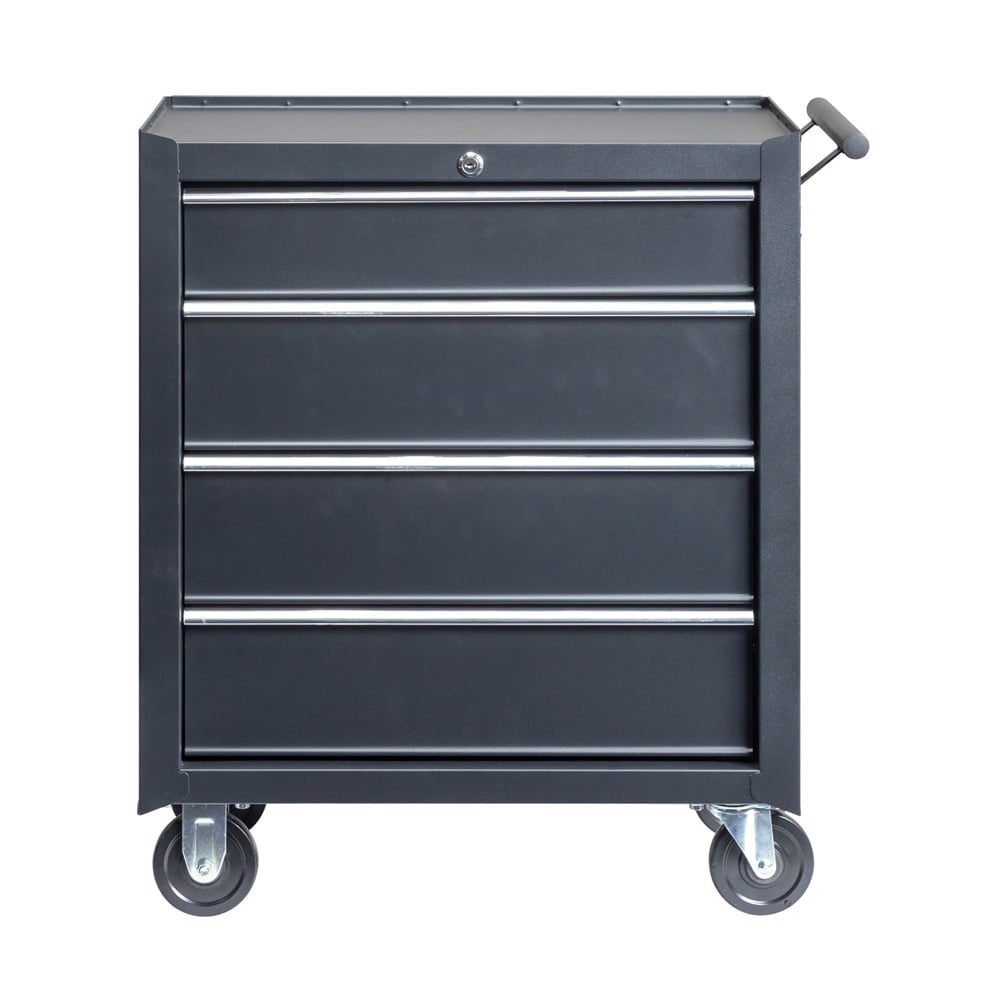 Tcbosik 4-Drawer Tool Chest with Wheels & Lock, Rolling Tool Box, Metal Storage Cabinet for Garage, Warehouse & Repair Shop, Black