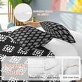 thumbnail image 3 of Black Boho Geometric Bedding 3 Piece Duvet Cover Set Full Size, Retro Simple Ethnic Abstract Motifs Soft Microfiber Comforter Cover with Zipper Closure & Pillowcases, FadeResistant Quilt Cover, 3 of 9