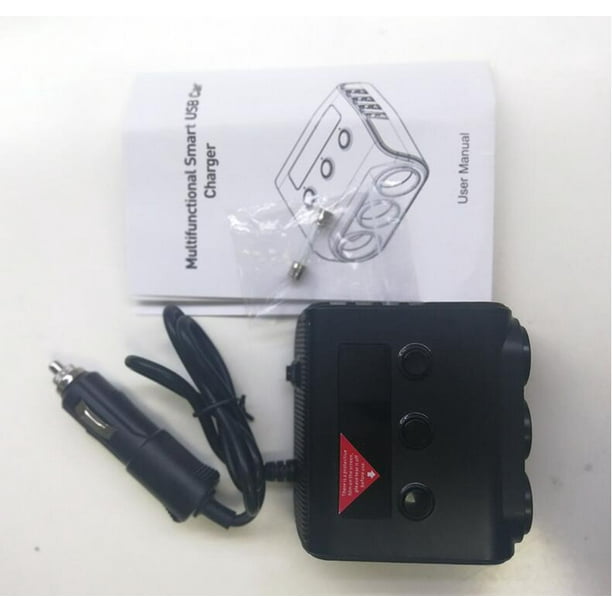 Adaptateur Allume-Cigare à 3 Voies 12V-24V Prise Splitter LED 4 Adaptateur  Chargeur USB pour Téléphone MP3 Couleur DVR: Noir 