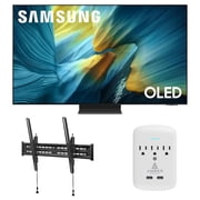 Samsung QN65S95FAFXZA 65 Inch OLED HDR Pro 4K Smart TV with a Walts TILT-MOUNT-43-90 Large/XL Tilt Mount for 43"-98" TVs and Amber Protection 3-OUTLET-SURGE Surge Protector (2025)