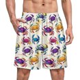 thumbnail image 1 of NICKSUN Shorts de Pyjama Amusants pour Hommes, Bas de Pyjama Courts Doux avec Poches, Crabe Coloré, 2TG, 1 of 6