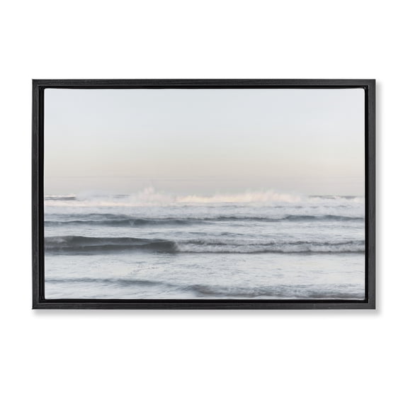 Stupell Industries Transitional Serene Ocean Waves Calmness Black Floating Frame Canvas Art, 25 x 17, by Melissa McClain