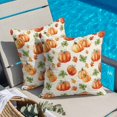 thumbnail image 2 of Throw Pillow Covers, Orange Pumpkins Fall 24x24 Pillow Covers for Couch/Sofa/Bed, Rustic Leaves Thanksgiving Farmhouse Decorative Square Linen Cushion Pillowcase for Home Decor, 2 of 9