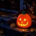 thumbnail image 4 of Large Lighted Halloween Pumpkins, Halloween Jack-O-Lantern, Plastic Pumpkin Lantern for Thanksgiving, Halloween Pumpkins Decoration for Indoor Outdoor, 4 of 7
