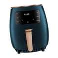 thumbnail image 3 of Freidora de aire de 1400W, horno, cocina, filtro extraíble de 4,5 l, sartén para parrilla, pantalla táctil, apagado automático, freidora de aire, Verde, 3 of 9