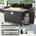 thumbnail image 2 of Kullavik 7 Pieces Outdoor Patio Furniture Set with 43" Gas Propane Fire Pit Table PE Wicker Rattan Sectional Sofa Patio Conversation Sets,Black, 2 of 9