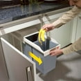 thumbnail image 2 of Hailo Multi-Box Duo L Pull-Out Trash Can, 11.8" Cabinet, 2 Bins, 3.7 Gal, Blue, 2 of 12