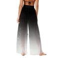 thumbnail image 2 of OGLCCG Women's Cover Up Boho Pants See Through Sheer Mesh Chiffon Flowy Beach Pants Gradient Color Wide Leg Long Palazzo Pant,M, 2 of 7