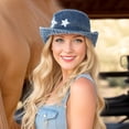 thumbnail image 2 of Denim Bucket Hat for Women Blue Jean Western Fisherman Hats Packable Outdoor Boonie Sun Cap, 2 of 7