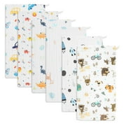 6 Pack Muslin Burp Cloths Baby Burp Clothes for Boy Girls 100% Cotton Large 20''X10'' 6 Layers Thicken Super Soft Absorbent