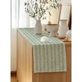 thumbnail image 5 of Table Runner 108 Inches Long for Kitchen Dining, Sage Green Spring Leaves Dresser Scarf Farmhouse, Dining Table Decorations for Wedding/Parties, Pastoral Botanical Striped Flowers 13 x 108 In, 5 of 8
