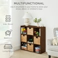 thumbnail image 5 of Best Choice Products 9-Cube Bookshelf, 11in Display Storage Organizer w/ 3 Removable Back Panels - Walnut, 5 of 9