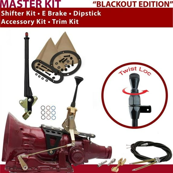 American Shifter TH400 Shifter Kit 6 in. E Brake Cable Trim Kit Dipstick for D47DA