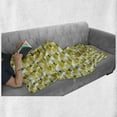 thumbnail image 5 of Floral Soft Flannel Fleece Throw Blanket, Detailed Graphical Spring Roses and Leaves, Cozy Plush for Indoor and Outdoor Use, 50" x 60", Mustard Green White, by Ambesonne, 5 of 5