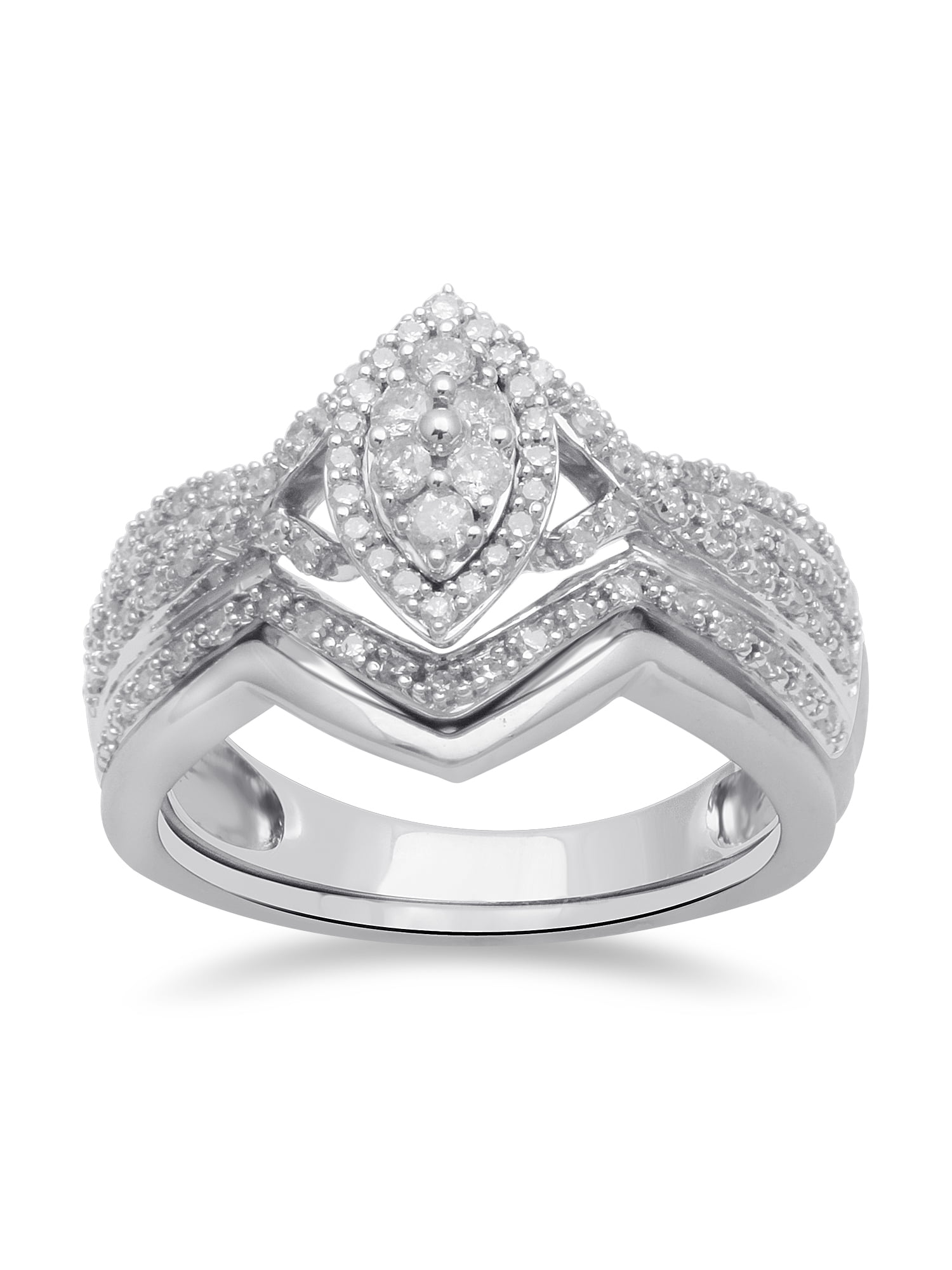 Forever Bride 1/2 Carat T.W. Diamond Sterling Silver Bridal Set