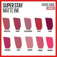 thumbnail image 3 of Maybelline New York Super Stay Matte Ink Liquid Lipstick, Long Lasting High Impact Color, Up to 16H Wear, Romantic, Vivid Pink, 0.17 fl.oz, 3 of 3