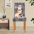 thumbnail image 4 of Yayeee 4 Pack Dining Chair Covers Stretch Parson Chairs Slipcovers Seat Protector, Christmas Santa, 4 of 6