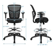 Topbuy Ergonomic Office Chair w/Retractable Footrest High Back Reclining Executive Chair w/Adjustable Headrest Black