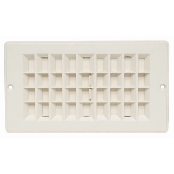 Valterra Heating/Cooling Register A10-3364VP Heating/Cooling Register; Floor Mount; 4 Inch Width x 8 Inch Length; With Damper; White