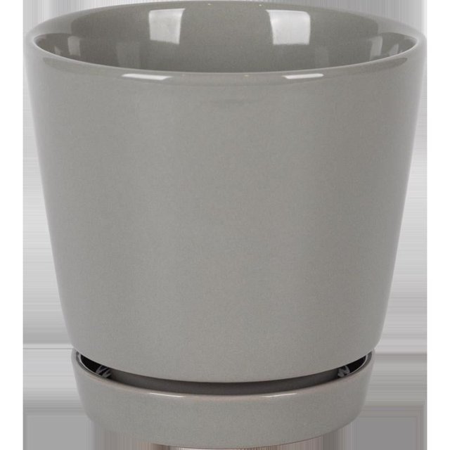 Platillo de cerámica Planter Border Concepts, 11,43 cm, 8 unidades, color gris
