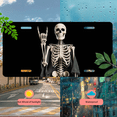 thumbnail image 5 of 1 Pcs 2D Flat License Plate Covers & Frames, Skeleton Making For Decorative Front, Waterproof For Decoration Aluminum License Plate Covers & Frames Cover For Men Women, 12" X 6", 5 of 7
