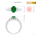thumbnail image 5 of ANGARA Lab Grown 1.1 Ct Emerald & Trapezoid Diamond Three Stone Engagement Ring for Women in 14K White Gold (Size-8x6mm) | May Birthstone, Anniversary, Jewelry Gift for Women | Lab-Grown Emerald Ring, 5 of 9