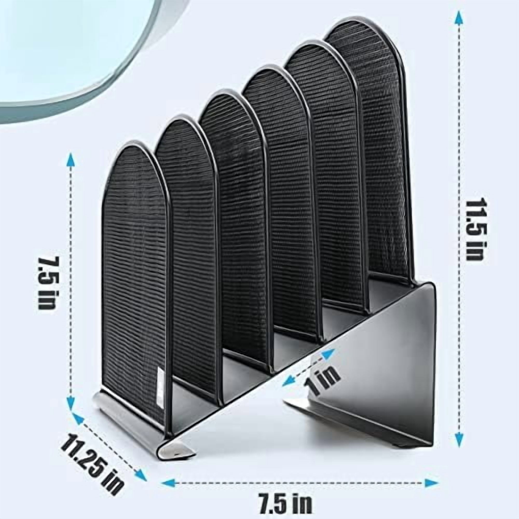 2 Pack Inclined Desk File Organizer, 5 Slot Desktop File Folder Holder Document Holder Sorter Organization and Accessories for Office School Classroom