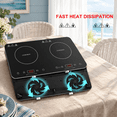 Induction Knob Double Induction Cooktop with Knob Control, Portable Countertop Burner ...