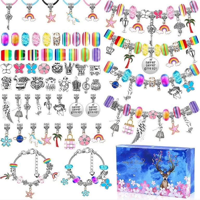 112 Pieces DIY Bracelet Making Kit for Girls, DIY Crafts Christmas Gift Set  for Girls Teens Ages 8-12 