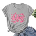 thumbnail image 6 of VKOYWKM Valentines Day Heart T Shirts for Women Cute Love Heart Graphic Tees Short Sleeve Crew Neck Loose Fit Holiday T-Shirts Valentines Day Gifts Tops, 6 of 6