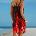 thumbnail image 4 of Aloohaidyvio Summer Dresses for Women 2024,Womens Gradient Flame Print Beach Casual Loose Tank Dress Sleeveless Halter Dresses Red XL, 4 of 6