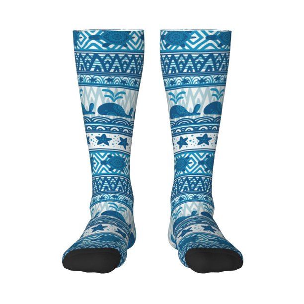 Fotbe Sea Underwater Animals Calcetas Divertidas Estampadas para Hombre y Mujer, Calcetas de Algodón hasta la Rodilla para Caminar, Correr, Enfermería y Embarazo