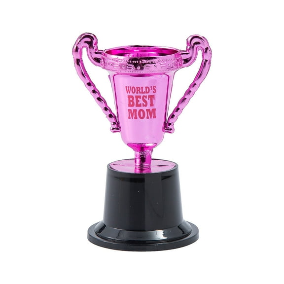 Fun Express Pink World’s Best Mom Trophies - 12 Pc.