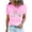 Pink, variant on Fesfesfes Workout Short Sleeve Tops for Women Round Neck Printed T-shirt Fashion And Comfortable Tops Shirt for Women L(US:8)