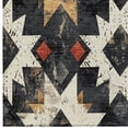 thumbnail image 4 of HomeRoots 623737 3 x 5 ft. Black Gold & Rust Aztec Washable Transitional Indoor & Outdoor Rectangle Area Rug, 4 of 9