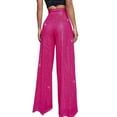 thumbnail image 6 of Jiyugala Plus Size Pants High Waisted Sequin Loose Drape Wide Leg Fashion Casual Pants for Women 3XL, 6 of 6