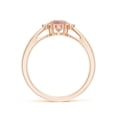thumbnail image 2 of ANGARA Natural Tapered Shank Morganite Solitaire Ring with Diamond Accents in 14K Rose Gold for Women | Birthday, Anniversary, Jewelry Gift for Women | Natural Morganite Ring, 2 of 10