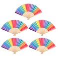 thumbnail image 5 of WEUVEB Foldable Hand Fan Handheld Fan Multi Folding Cooling Decoration For Women 5Pack, 5 of 9
