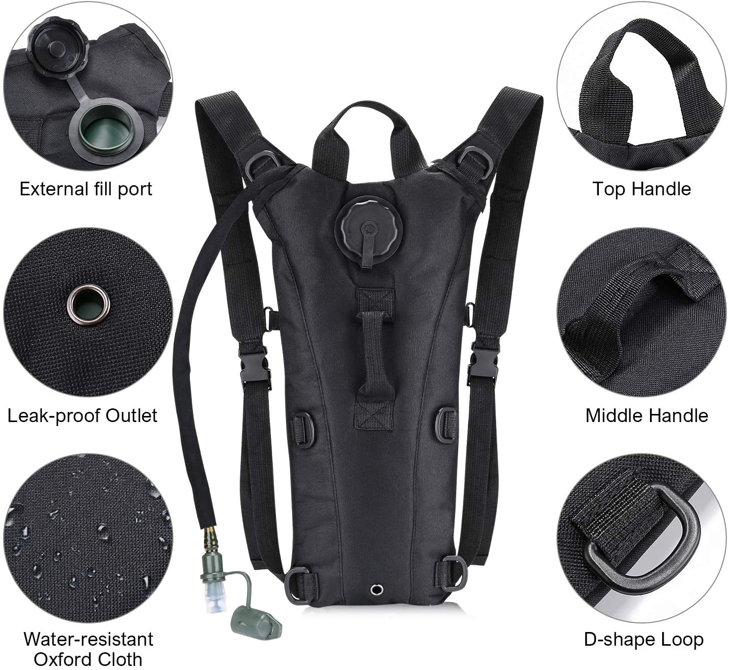 Hydration Pack Backpack , Tactical Water Bag for Hiking, Biking ...