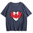 thumbnail image 4 of I Love Canada Graphic T-Shirt - Canadian Flag Heart Design | Women's Patriotic July 1st Short Sleeve Crew Neck Celebration Top, 4 of 4