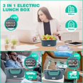 thumbnail image 4 of 60W Adult Electric Lunch Box, 1.5L 3-In-1 Portable Lunch Box Heater For Work, Suitable For Heating Lunch Box Food In Car/Truck/Office, Fast Heating, Leakproof, Portable,School Supplies, 4 of 5