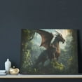thumbnail image 3 of Picia Forest Stone-Colored Dragon Pattern Decorative Picture – Unique Wall Art, Modern Canvas Print for Trendy Interiors (Horizontal), 3 of 6