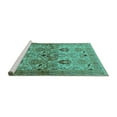 thumbnail image 2 of Ahgly Company Machine Washable Indoor Rectangle Oriental Turquoise Blue Industrial Area Rugs, 8' x 10', 2 of 4