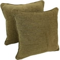 thumbnail image 2 of Blazing Needles 9810-CD-S2-JCH-CO-13 18 in. Double-Corded Patterned Jacquard Chenille Square Indoor Throw Pillows with Inserts, Gingham Brown - Set of 2, 2 of 2
