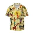 thumbnail image 3 of Goofa Ethnic African Printed Men's Casual Short-sleeved Shirt,Lightweight Breathable Button-down,Summer Casual men's top,Versatile Fashion shirt-3X-Large, 3 of 7